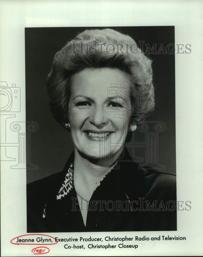 1981 Press Photo Jeanne Glynn, Executive Producer, Christopher Radio and TV- Historic Images