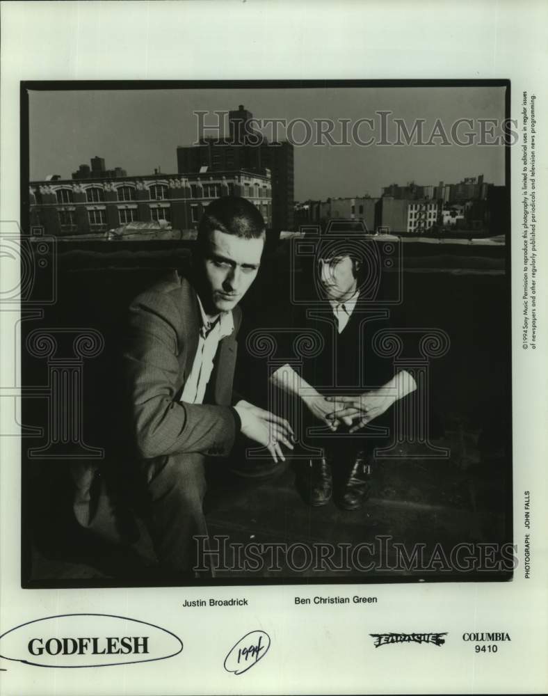 1994 Press Photo Justin Broadrick and Ben Christian Green in Godflesh band- Historic Images