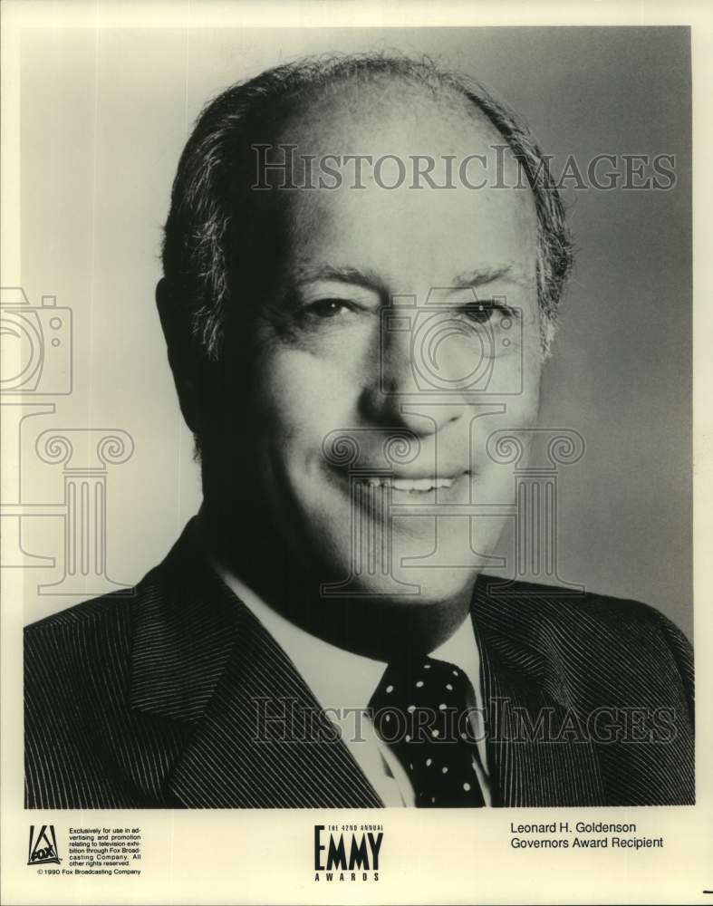 1990 Press Photo Leonard H. Goldenson on The 42nd Annual Emmy Awards.- Historic Images