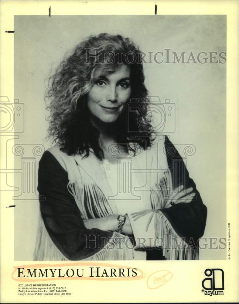 1993 Press Photo Emmylou Harris, country singer, songwriter and musician.- Historic Images