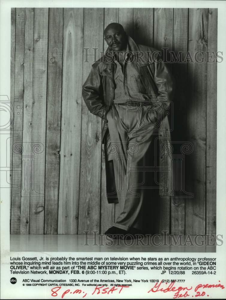 1988 Press Photo Actor Louis Gossett, Jr. in "Gideon Oliver" on ABC Television- Historic Images
