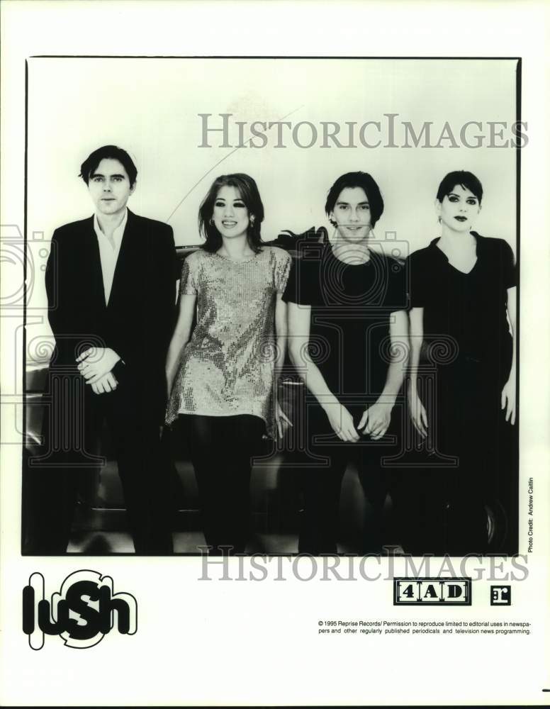 1995 Press Photo Four Members of the band &quot;Lush&quot;, Musicians - sap12169- Historic Images