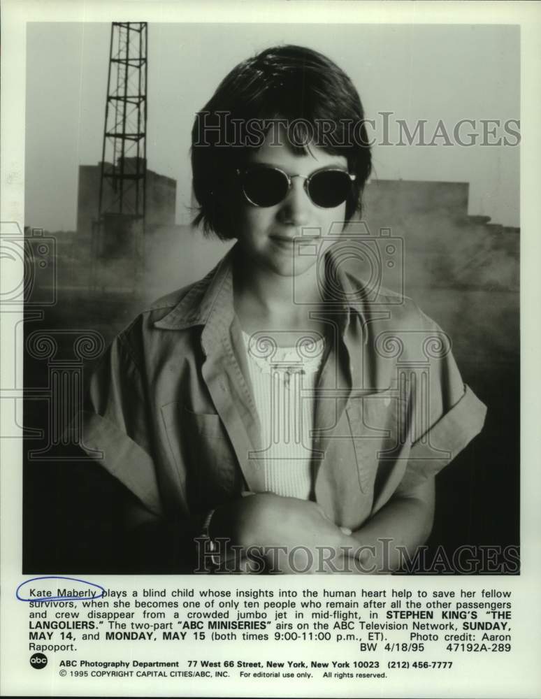 1995 Press Photo Actress Kate Maberly in &quot;The Langoliers&quot; on ABC Television- Historic Images