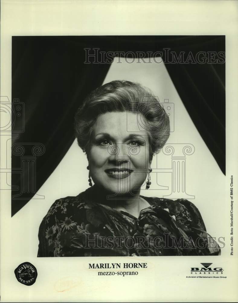 1992 Press Photo Marilyn Horne, Mezzo Soprano Singer in portrait - sap12406- Historic Images