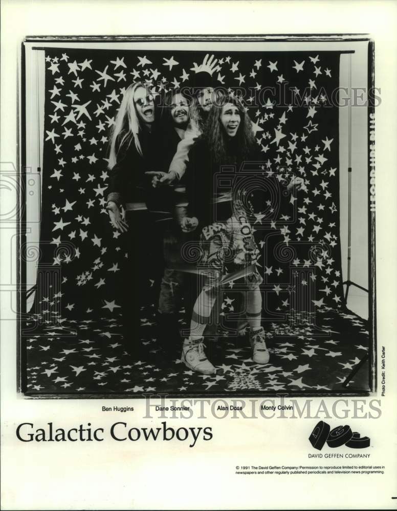 1991 Press Photo Four Members of Galactic Cowboys, Band, Musicians - sap12600- Historic Images