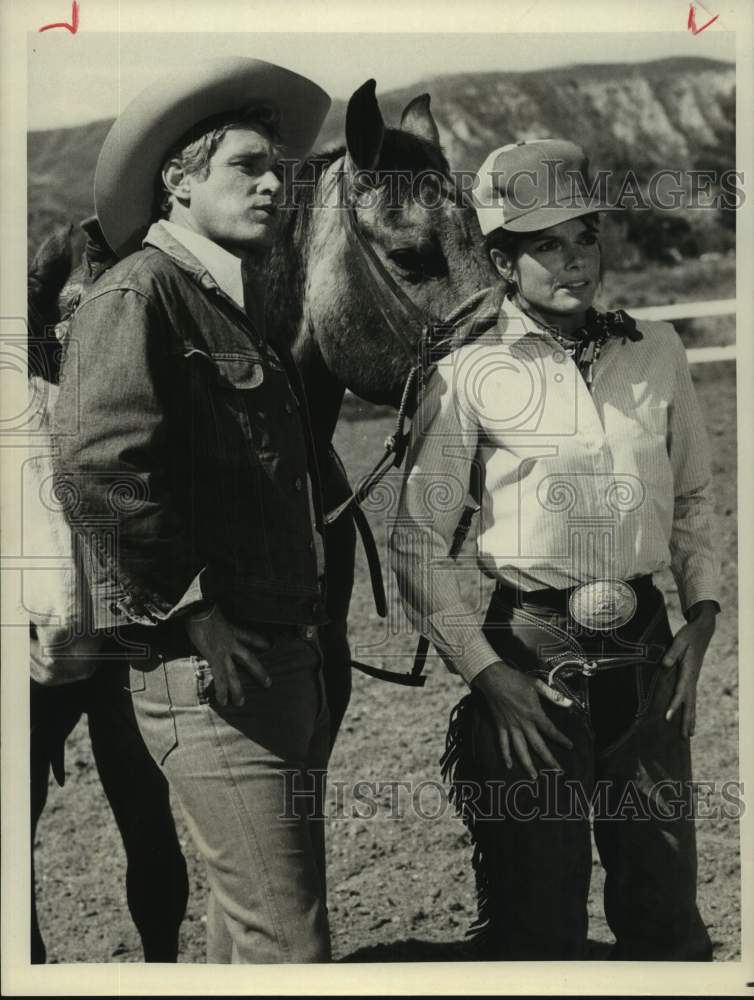 1980 Press Photo Actors Bo Hopkins, Katharine Ross in "Rodeo Girl" on CBS-TV- Historic Images