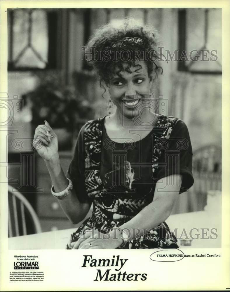 1989 Press Photo Actress Telma Hopkins stars as Rachel Crawford, Family Matters- Historic Images