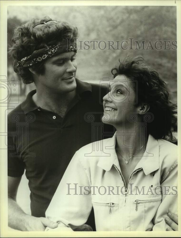 1982 Press Photo David Hasselhoff and Wendy Fulton on Knight Rider, on NBC.- Historic Images