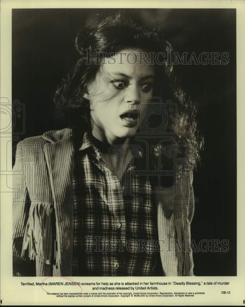 1981 Press Photo Maren Jensen in a scene from Deadly Blessing. - sap12827- Historic Images