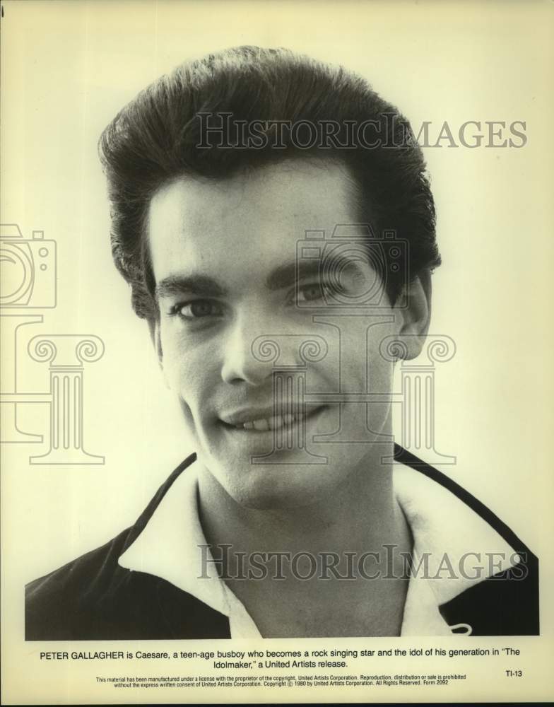 1980 Press Photo Peter Gallagher as busboy turned rock star in &quot;The Idolmaker&quot;- Historic Images