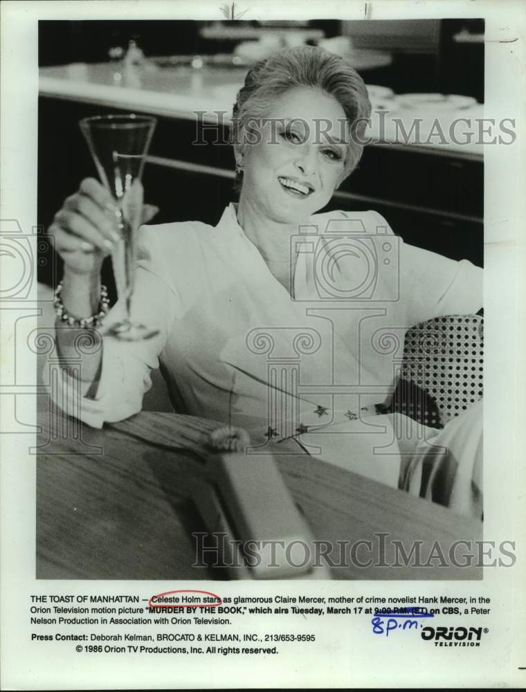 1986 Press Photo Actress Celeste Holm as Claire Mercer in &quot;Murder By The Book&quot;- Historic Images