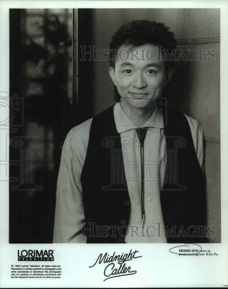 1989 Press Photo Actor Dennis Dun stars as Billy Po in &quot;Midnight Caller&quot; movie- Historic Images