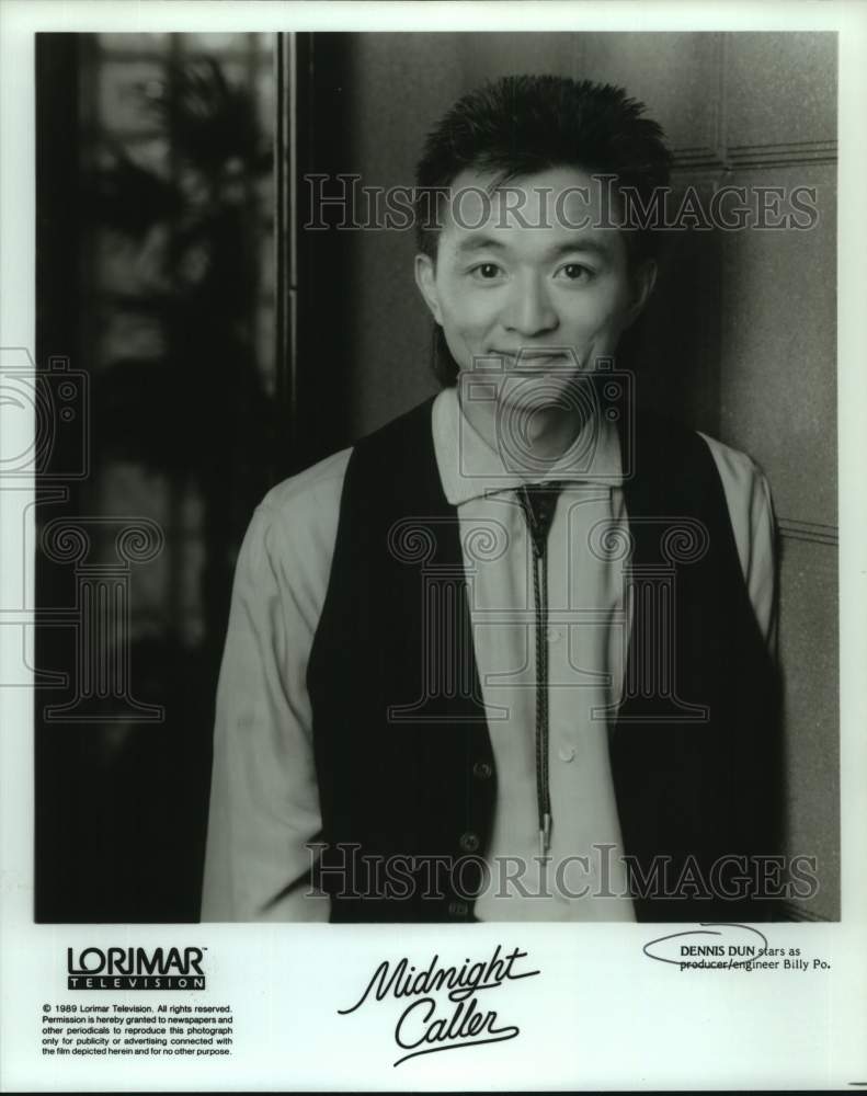 1989 Press Photo Actor Dennis Dun stars as Billy Po in "Midnight Caller" movie- Historic Images