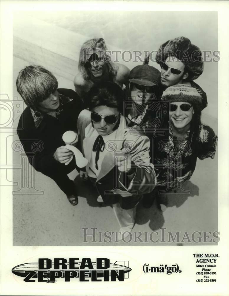 1997 Press Photo Six Members of the band Dread Zeppelin, Musicians, Entertainers- Historic Images