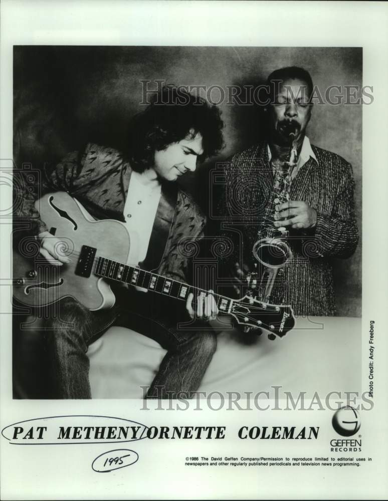 1995 Press Photo Pat Metheny and Ornette Coleman, Musicians - sap13281- Historic Images