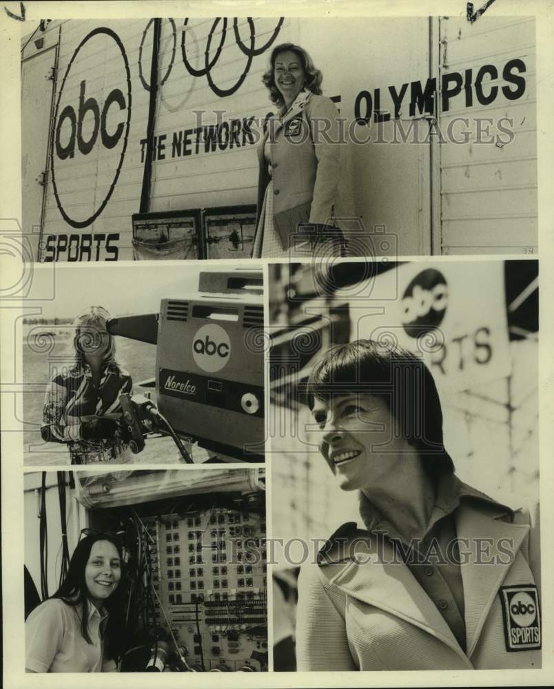 Press Photo ABC Sportscaster Cathy Duggan with fellow Sports women on Television- Historic Images