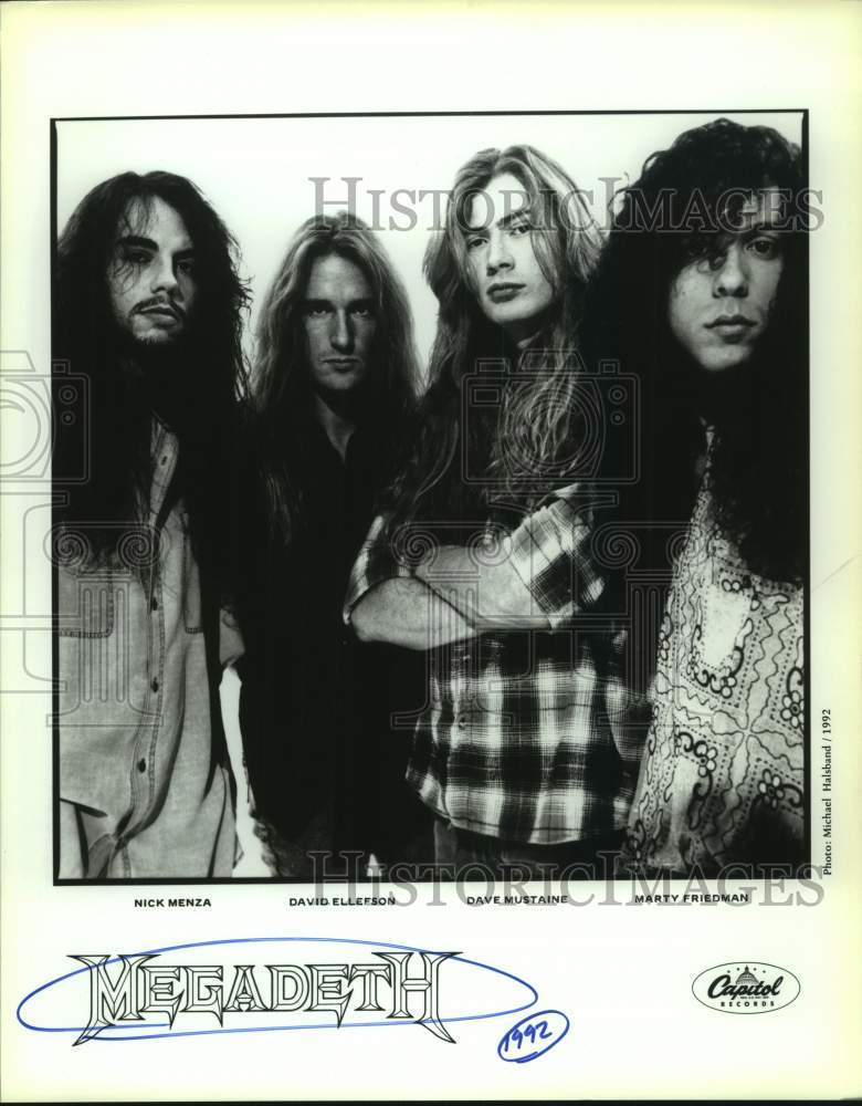 1992 Press Photo Four Members of the band Megadeth, Entertainers - sap13500- Historic Images