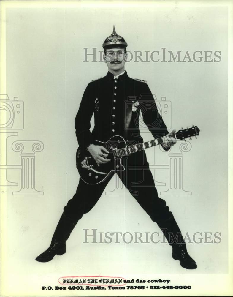 1996 Press Photo Entertainer &quot;Herman The German&quot; Guitar Player - sap13592- Historic Images