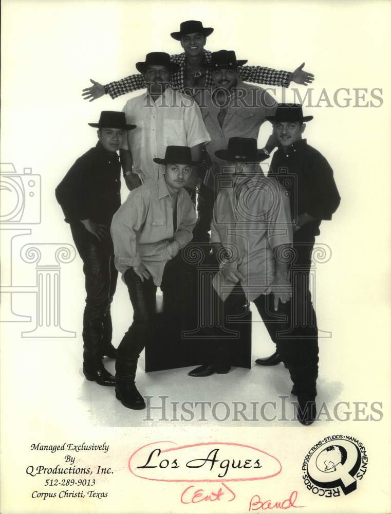 1996 Press Photo Seven Members of Los Agues, Entertainers, Band - sap13602- Historic Images