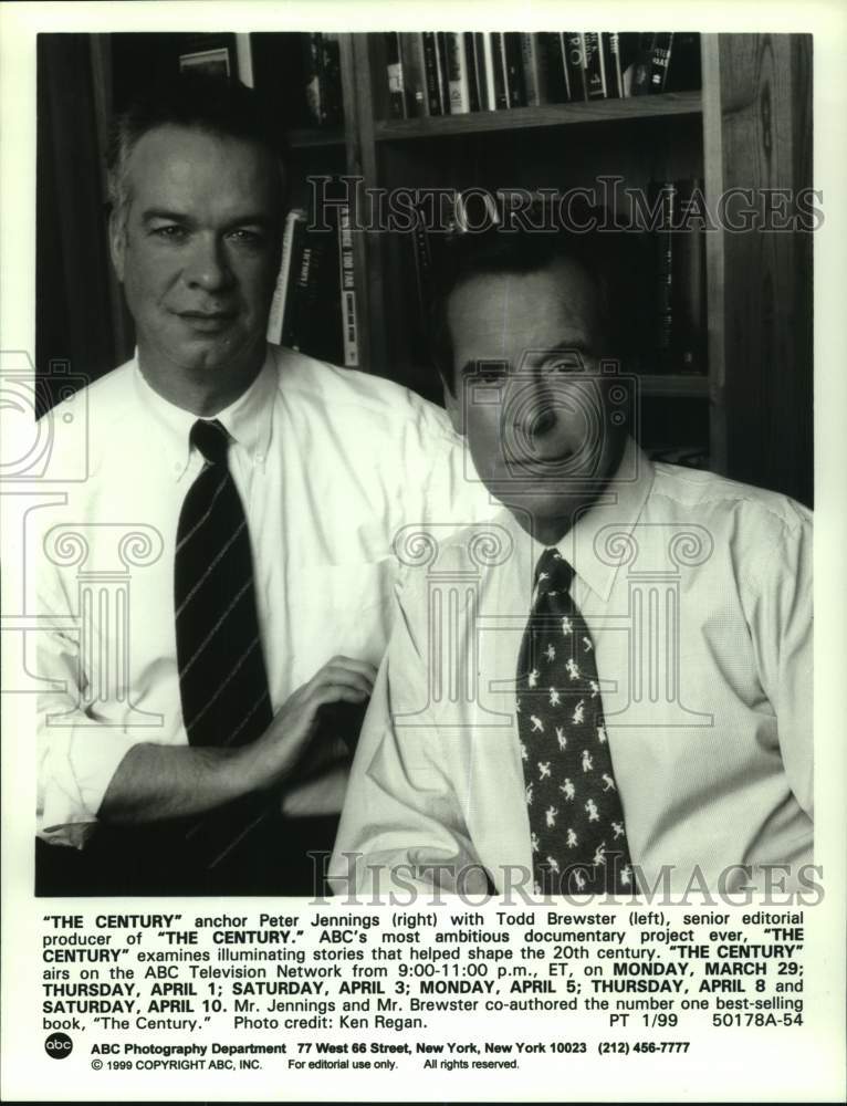 1999 Press Photo Anchor Peter Jennings and Producer Todd Brewster of The Century- Historic Images