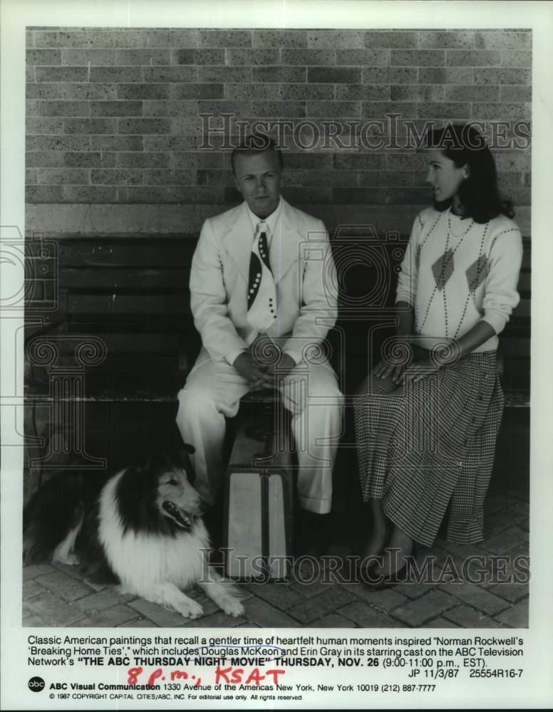 1987 Press Photo Actors Douglas McKeon and Erin Gray in &quot;Breaking Home Ties&quot;- Historic Images