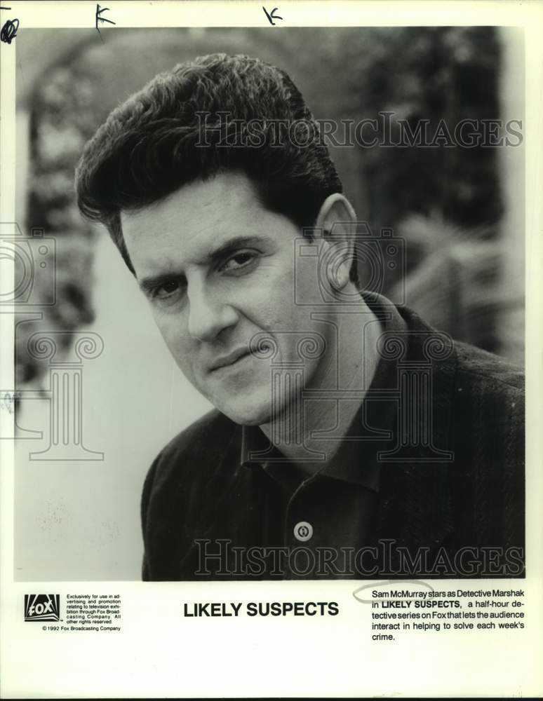 1992 Press Photo Actor Sam McMurray in "Likely Suspects" show on Fox Television- Historic Images