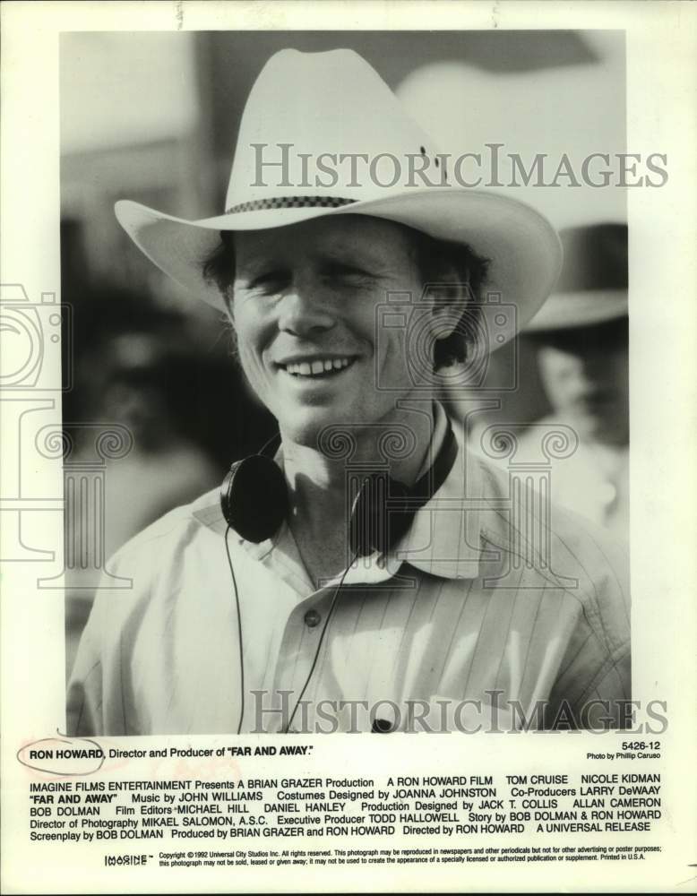 1992 Press Photo Ron Howard, Director and Producer of "Far and Away" movie- Historic Images