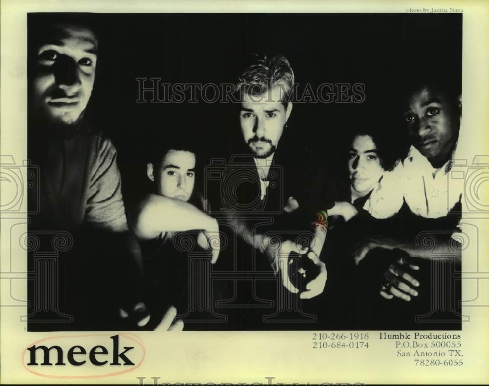 1999 Press Photo Five Members of the band Meek, Entertainer, Musician- Historic Images