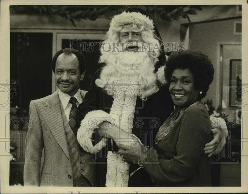 1976 Press Photo Actors Sherman Hemsley, Franklin Cover, Isabel Sanford on CBS- Historic Images