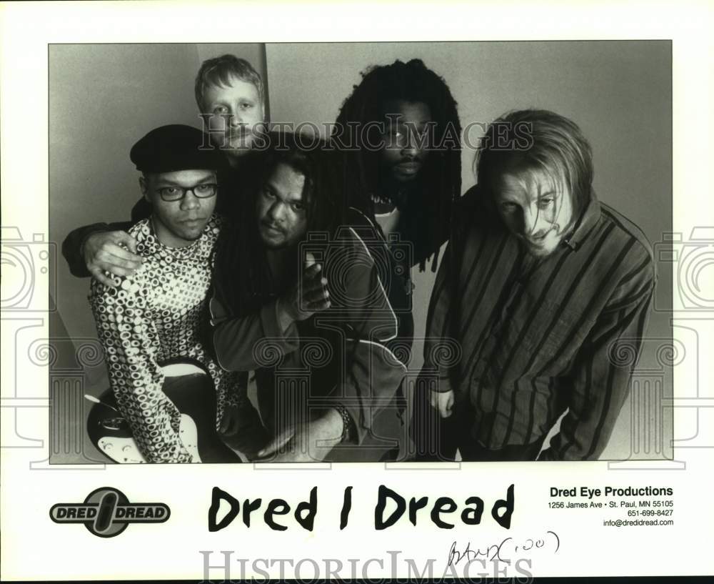 2000 Press Photo Dred I Dread, Five Members of the Band, Musicians - sap14238- Historic Images