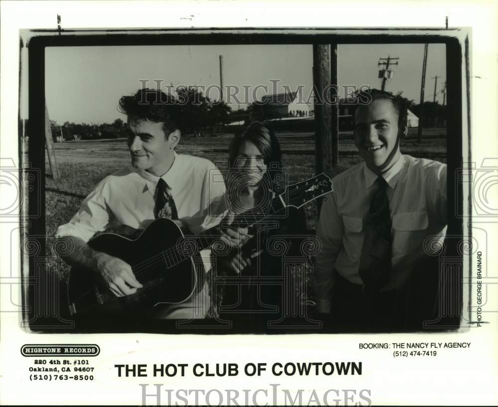 1999 Press Photo Three Members of the band The Hot Club of Cowtown, Musicians- Historic Images