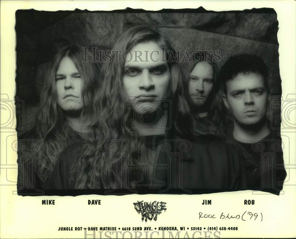 1999 Press Photo Mike, Dave, Jim and Rob of Jungle Rot, rock band. - sap14457- Historic Images