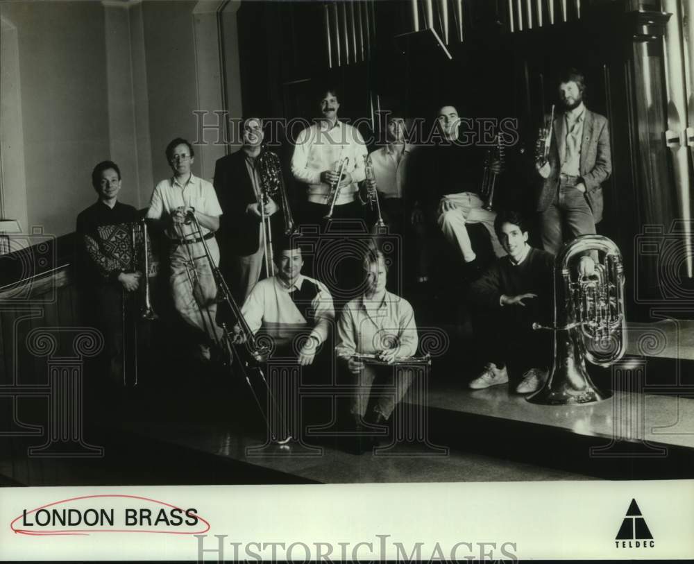 1991 Press Photo Members of the London Brass band, Musicians, Entertainers- Historic Images