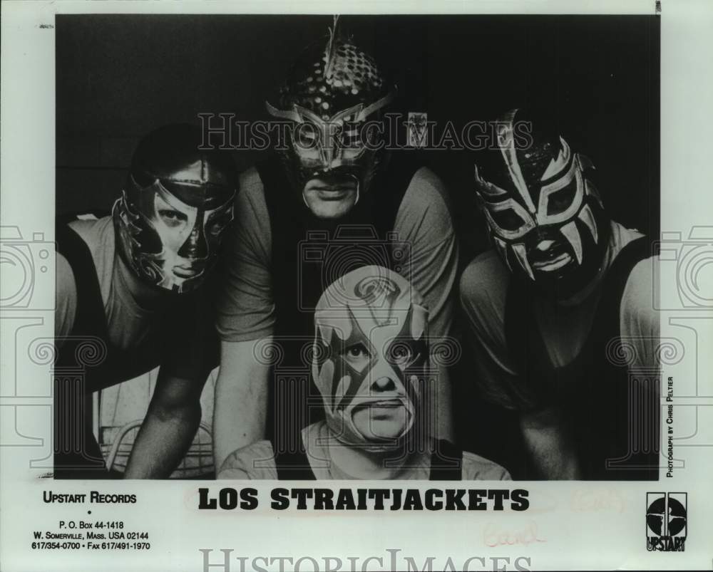 1996 Press Photo Four Members of the band Los Strait Jackets, Entertainers- Historic Images