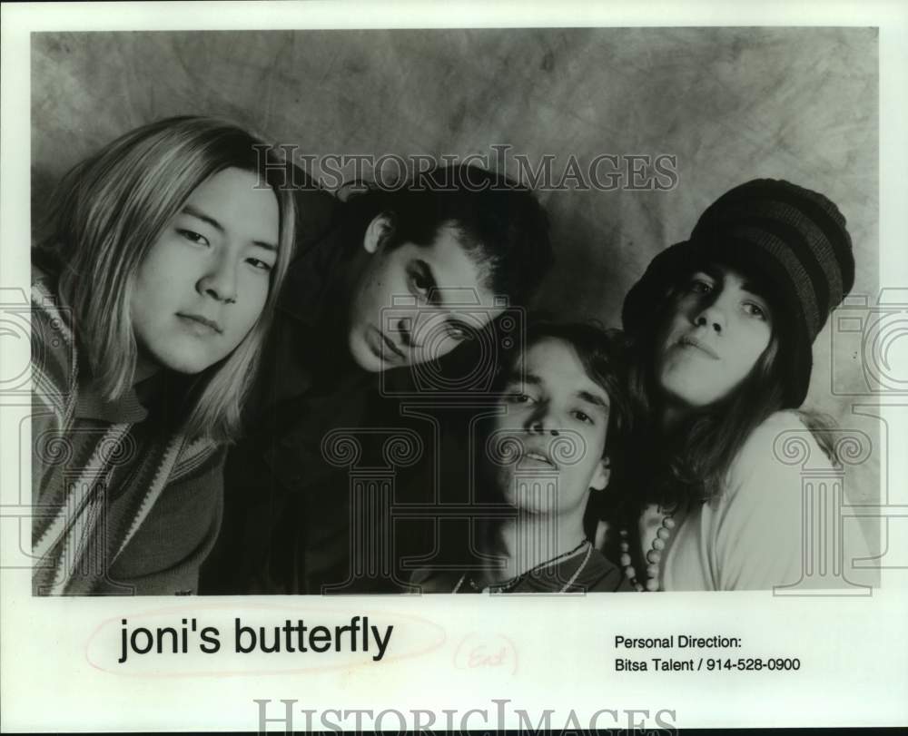 1996 Press Photo Four Members of the band Joni's Butterfly, Musicians- Historic Images