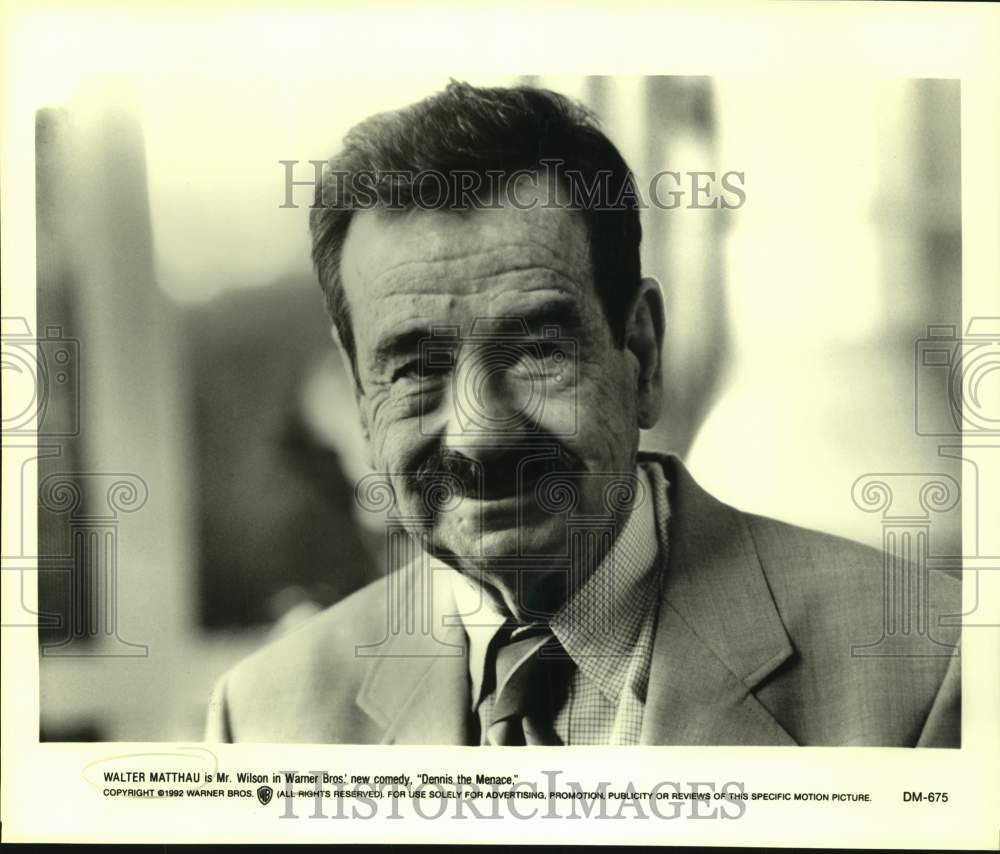 1992 Press Photo Actor Walter Matthau is Mr. Wilson in &quot;Dennis the Menace&quot; movie- Historic Images