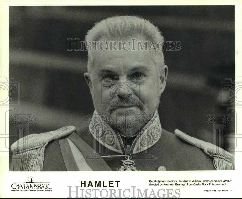 1996 Press Photo Actor Derek Jacobi in "Hamlet" movie closeup - sap14688- Historic Images