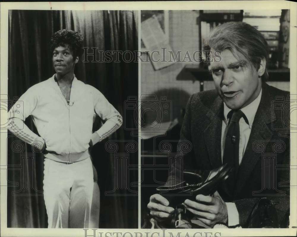 1981 Press Photo Eddie Murphy and Joe Piscopo on "Saturday Night Live" Show- Historic Images