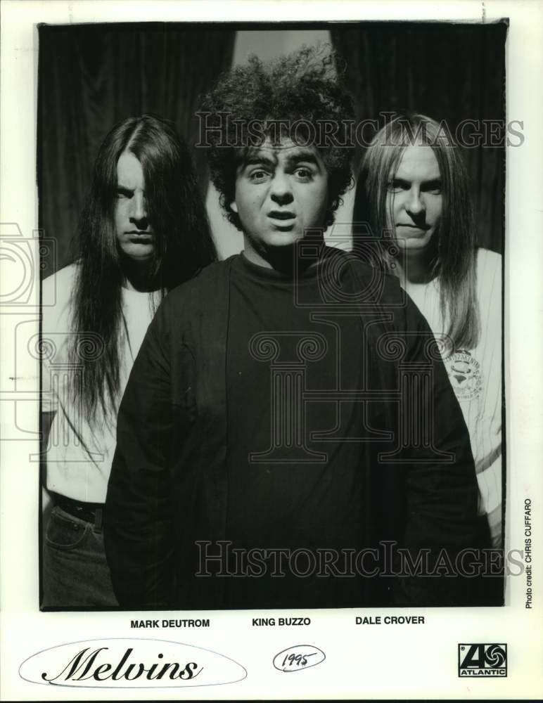 1995 Press Photo Mark Deutrom, King Buzzo, Dale Crover in The Melvins band- Historic Images