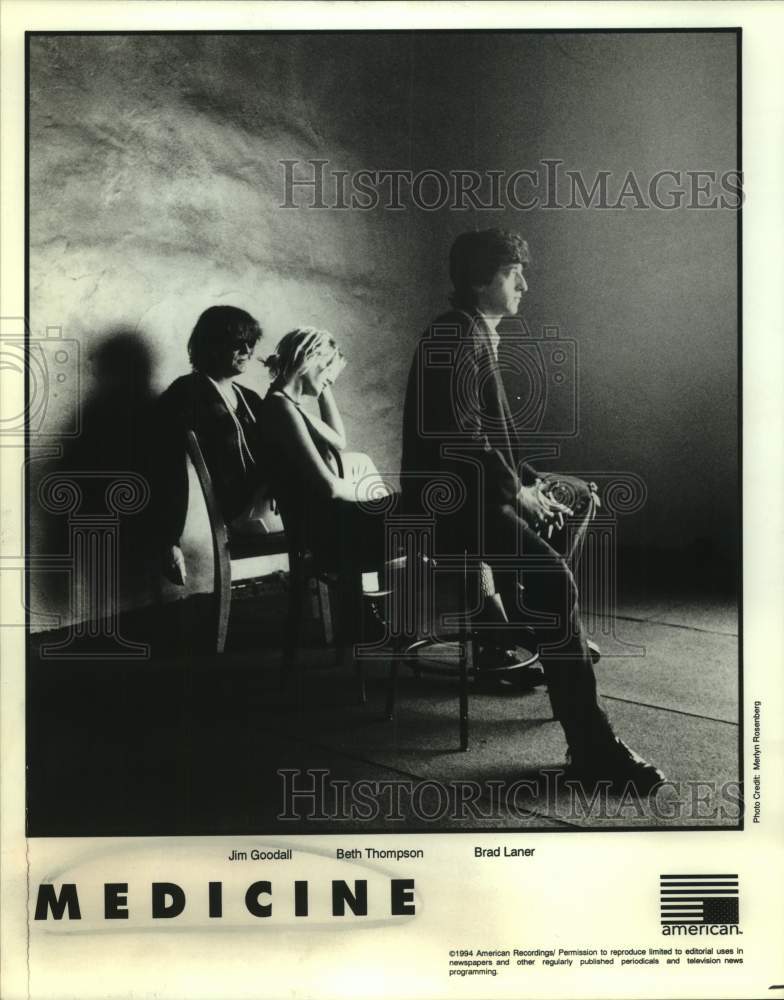 1994 Press Photo Jim Goodall, Beth Thompson, Brad Laner in Medicine band- Historic Images