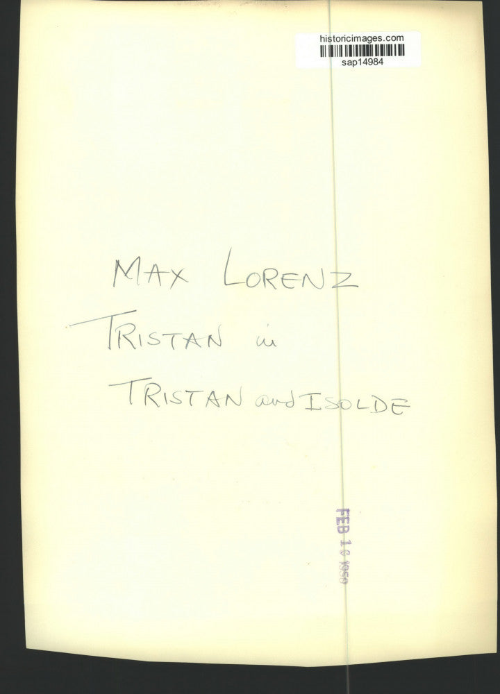 1950 Press Photo Actor Max Lorenz is Tristin in "Tristan and Isolde" movie