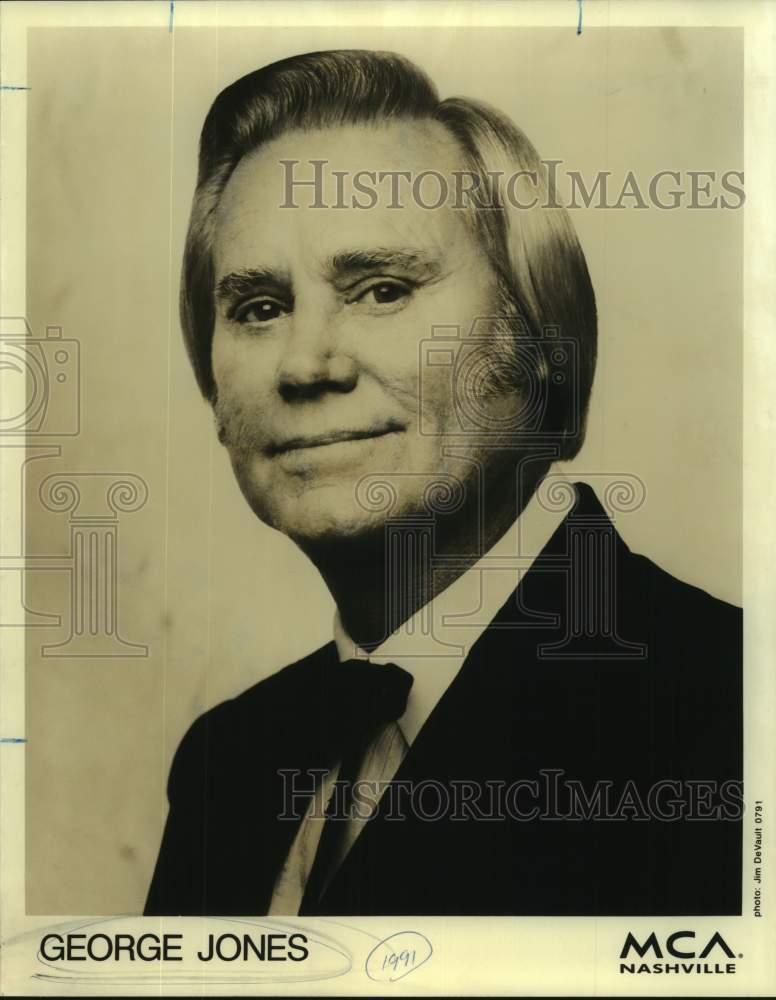 1991 Press Photo Musician George Jones in closeup - sap15112- Historic Images