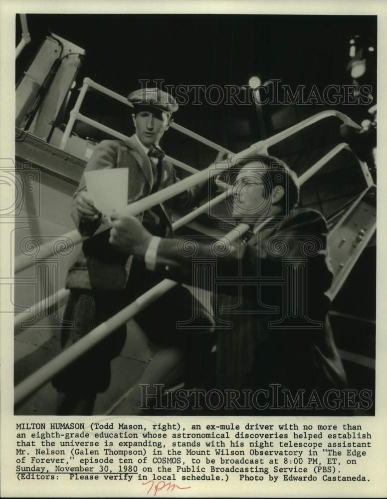 1980 Press Photo Actors Todd Mason, Galen Thompson in "The Edge of Forever"- Historic Images