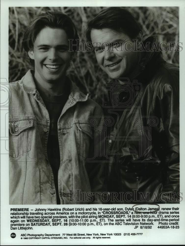 1992 Press Photo Robert Urich and Dalton James in Crossroads, on ABC.- Historic Images