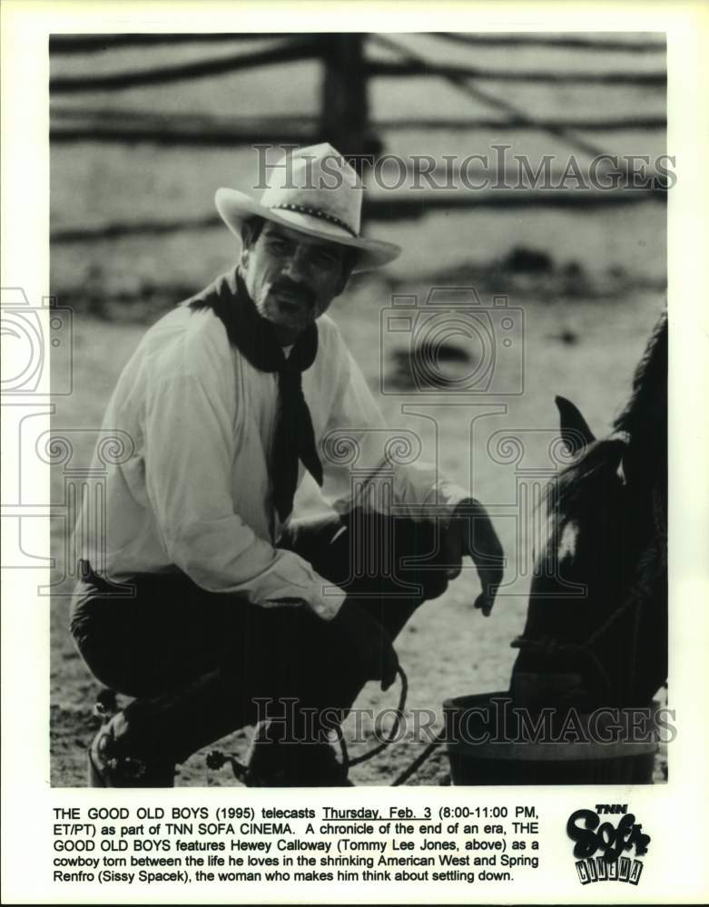 1995 Press Photo Actor Tommy Lee Jones in &quot;The Good Old Boys&quot; on Television- Historic Images