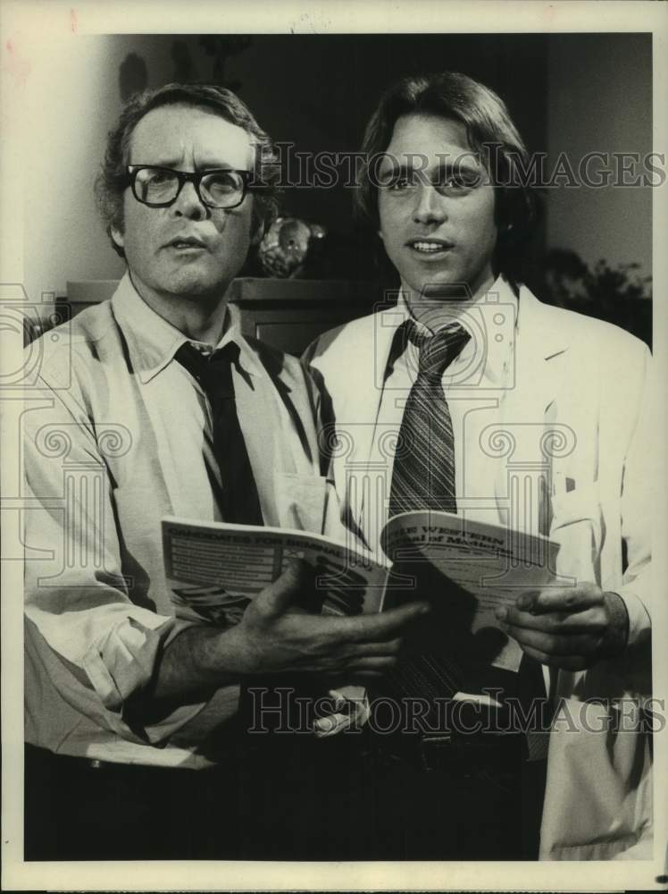 1977 Press Photo Actors Patrick McGoohan, John Getz in "Rafferty" on CBS TV- Historic Images