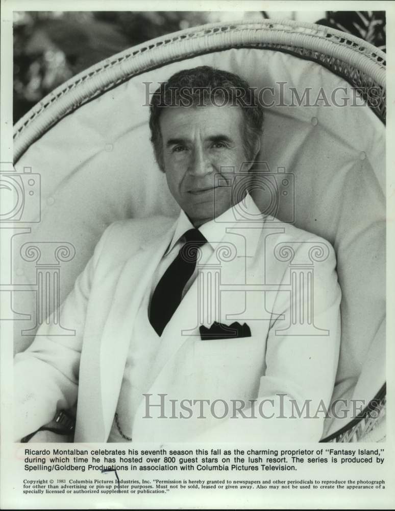 1983 Press Photo Actor Ricardo Montalban in &quot;Fantasy Island&quot; movie - sap15600- Historic Images