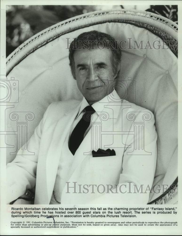 1983 Press Photo Actor Ricardo Montalban in "Fantasy Island" movie - sap15600- Historic Images
