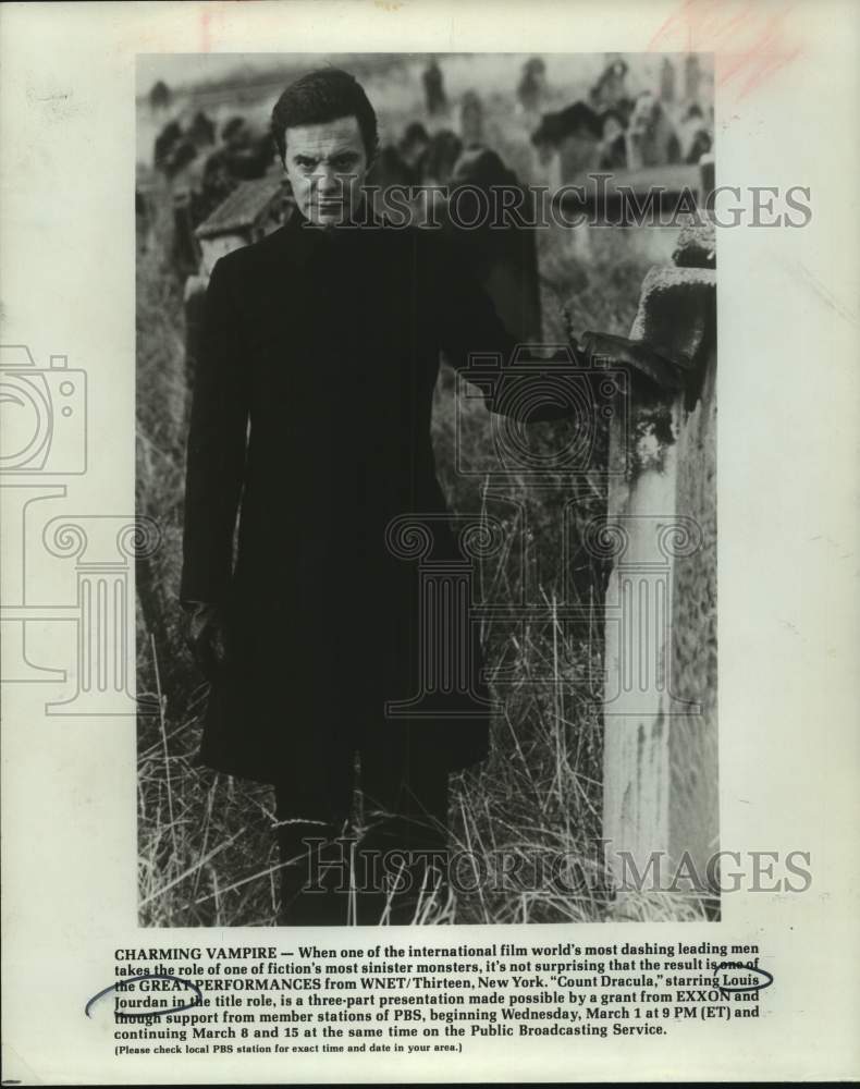 1978 Press Photo Actor Louis Jourdan in &quot;Count Dracula&quot;, PBS Television Network- Historic Images