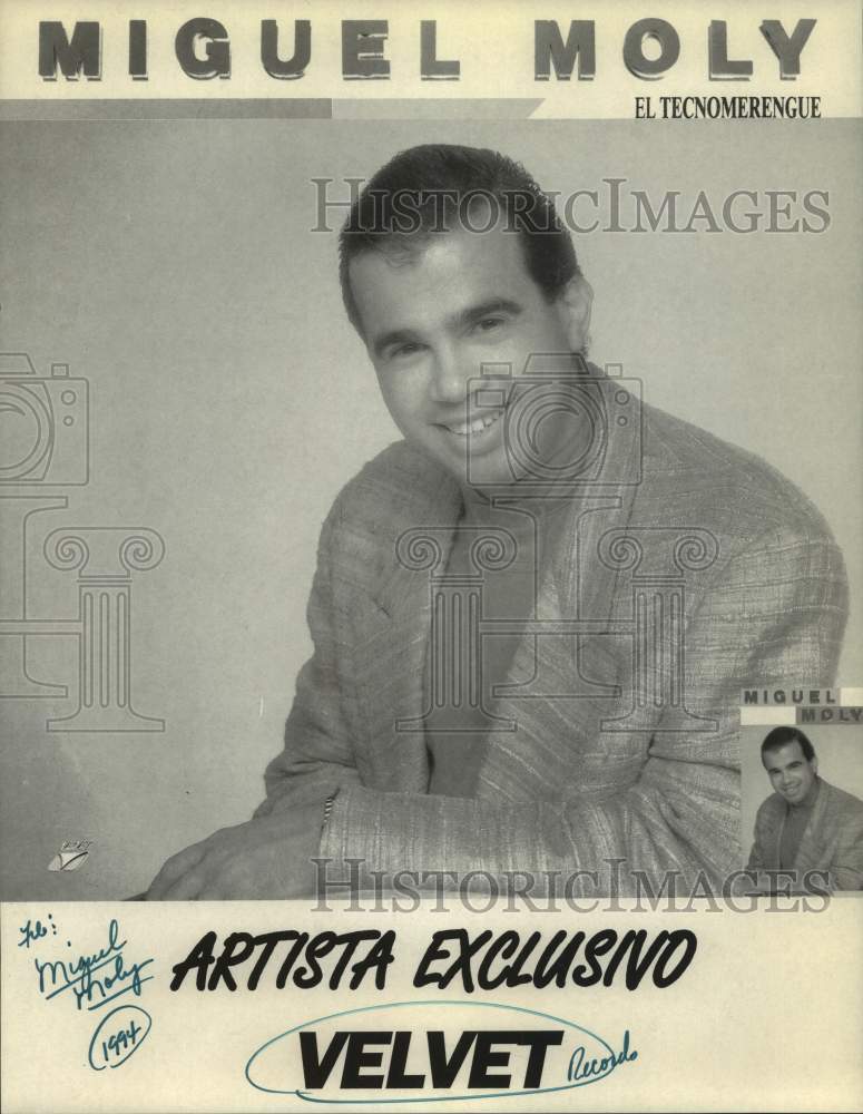 1994 Press Photo Miguel Moly, El Tecnomerengue on Velvet Records - sap15745- Historic Images